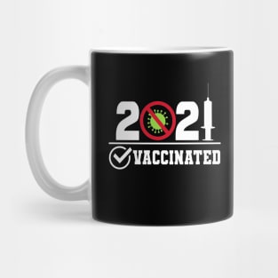 2021 Vaccination Checked Yes Text Based Design Mug